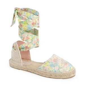 NIB LoveShackFancy X Manebi Valencia Espadrille Flat Sandal in Rainbow Skies